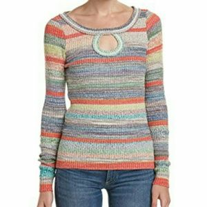 Free People Sunshine Daydream keyhole sweater
